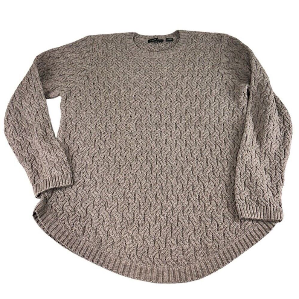 Jeanne Pierre Sweater Women's Extra Large Brown Pullover Long Sleeve Cable Knit - Picture 6 of 7